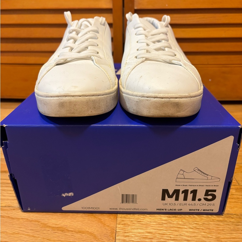 Men's White Lace-Up Sneakers